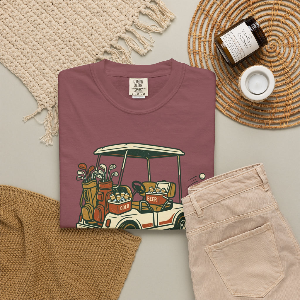 Unisex Garment-Dyed T-shirt, Funny Golf Cart Beer Shirt, My Own Cart My Own Beer, Golfer Gift T-Shirt