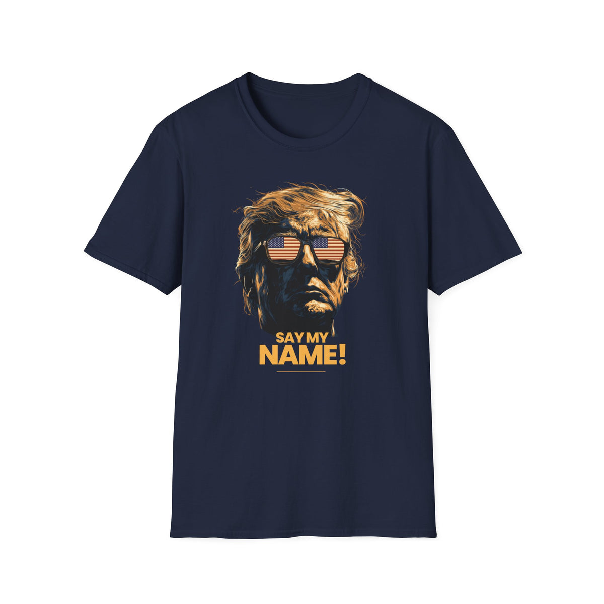 Unisex Softstyle T-Shirt, Whats My Name Shirt Minimal Trump Tee, Streetwear Graphic Tee, Funny Political Shirt, Trendy Minimalist Shirt