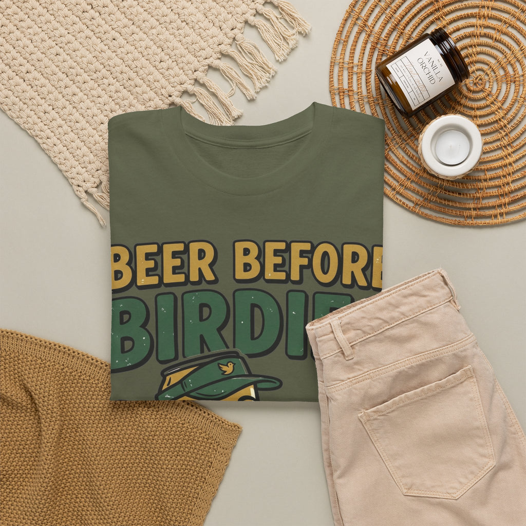 Unisex Heavy Cotton Tee, Beer Before Birdies Shirt, Funny Golfing T-Shirt, Beer Lover Gift for Golfers