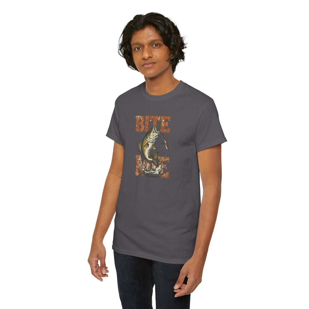 Unisex Heavy Cotton Tee, bass fishing, bite me shirt
