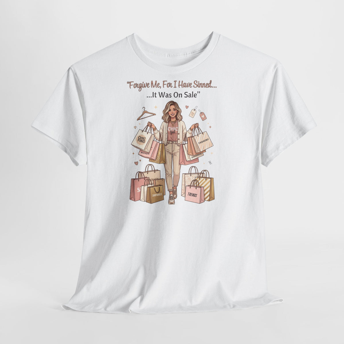 Unisex Heavy Cotton Tee, Forgive Me For I Have Sinned Funny Shopping Shirt, It Was On Sale Tee, Shopaholic Shirt, Retail Therapy Tee, Cute Fashion Shirt