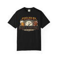 Unisex Garment-Dyed T-shirt,Fueled by Beer and Football Shirt, Funny Game Day Tee, Football Beer Lover Gift, Vintage Tailgate Shirt, Sports Fan T-Shirt