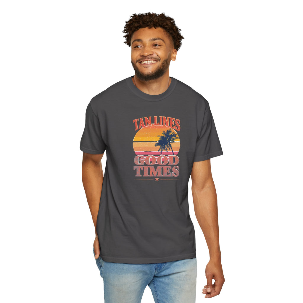 Unisex Garment-Dyed T-shirt, tan lines good times