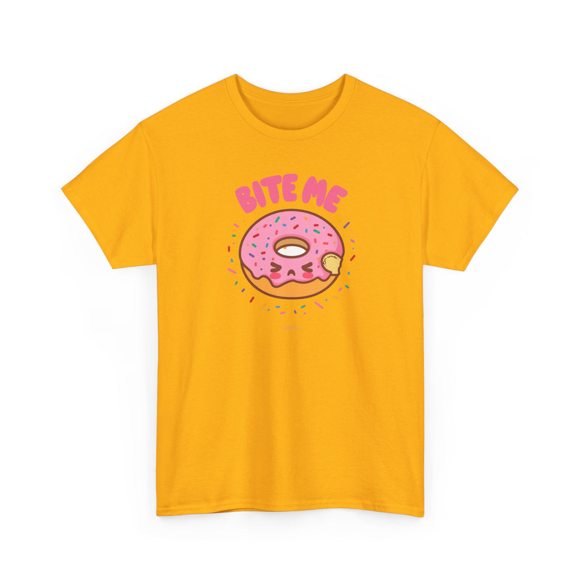 Unisex Heavy Cotton Tee,Bite Me Donut Shirt, Funny Food Tee, Cute Kawaii Donut T-Shirt, Sweet Humor Shirt, Bakery Lover Gift