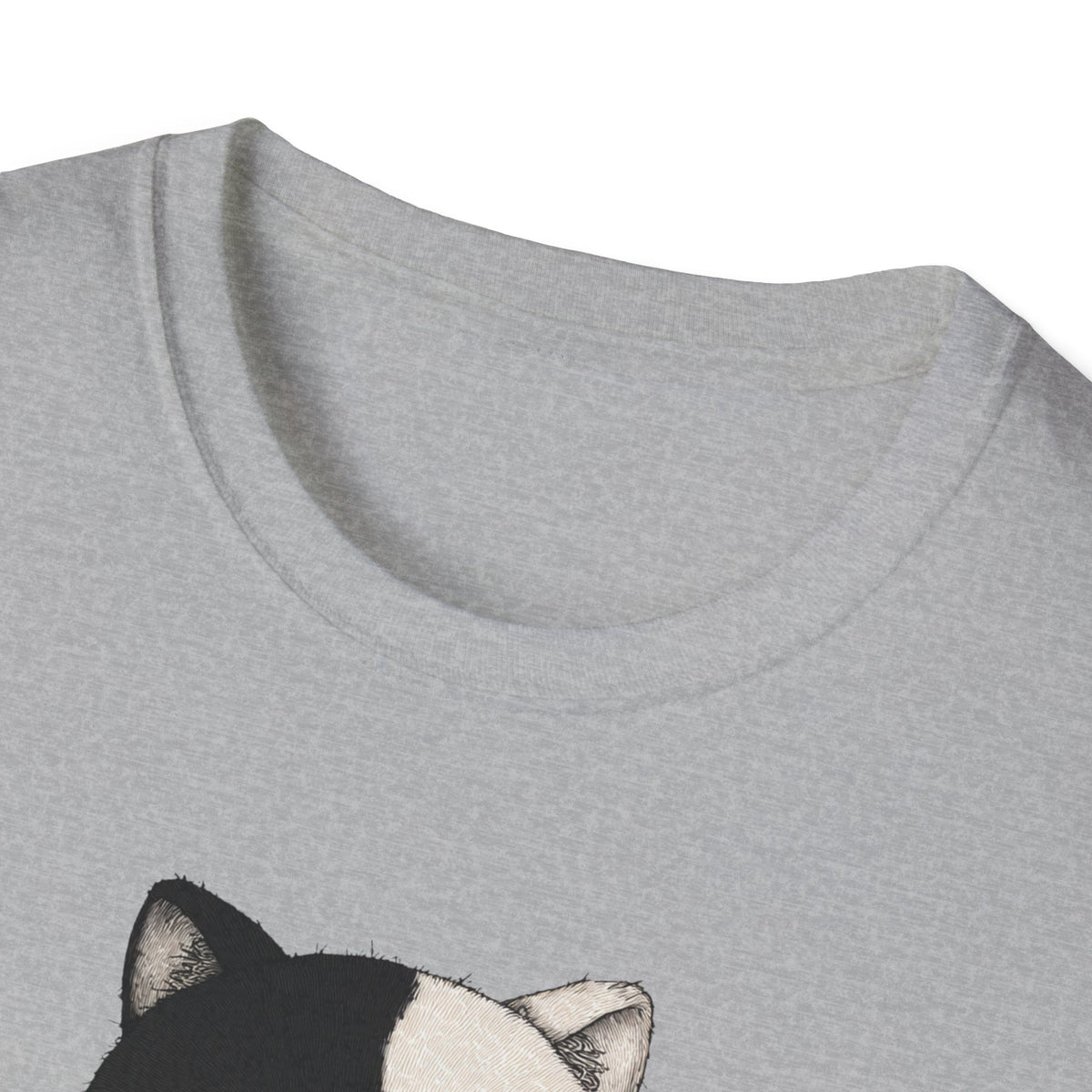 Unisex Softstyle T-Shirt, Cat eating Ramen
