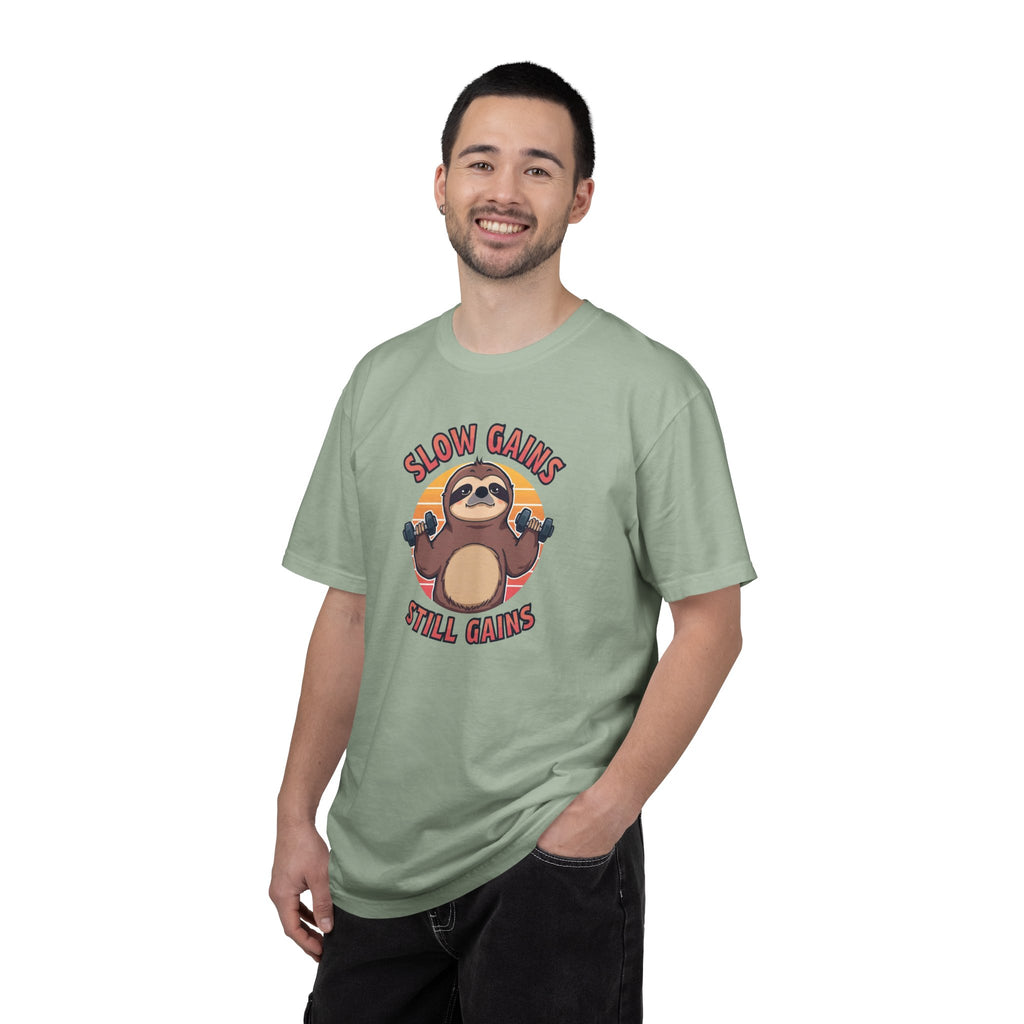 Unisex Garment-Dyed T-shirt, sloth workout