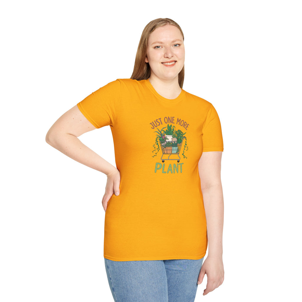Unisex Softstyle T-Shirt, Just One More Plant Shirt, Plant Addiction Tee, Funny Garden Shirt, Plant Mom Gift, Spring Plant Lover T-Shirt