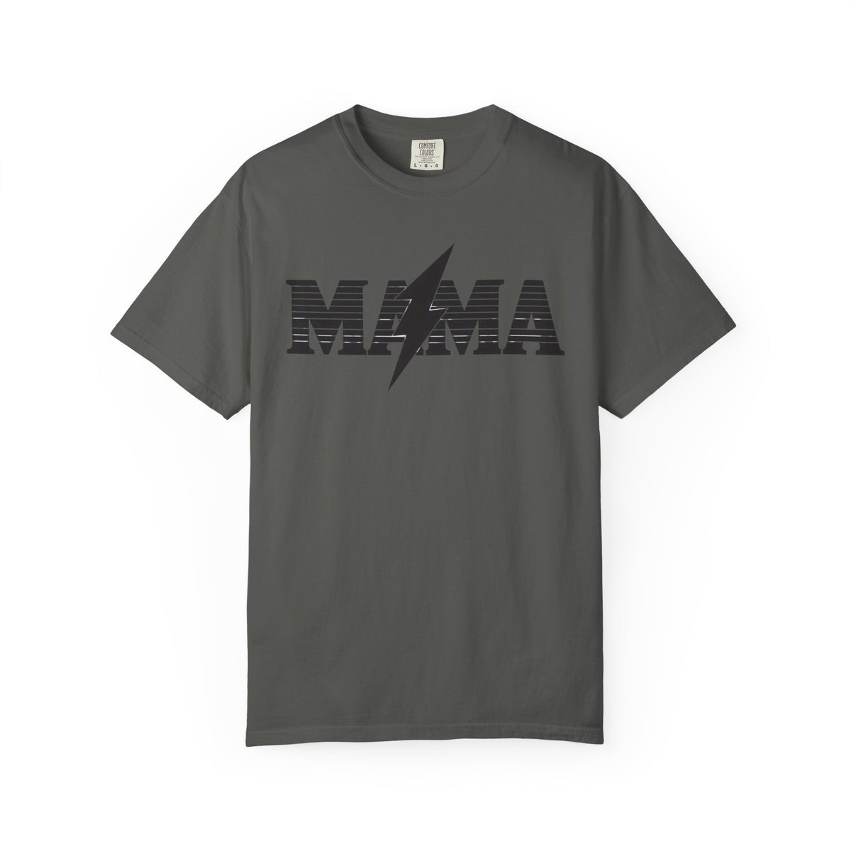 Unisex Garment-Dyed T-shirt, Mama Lightning Bolt Shirt, Minimalist Mama Tee, Trendy Mom Shirt