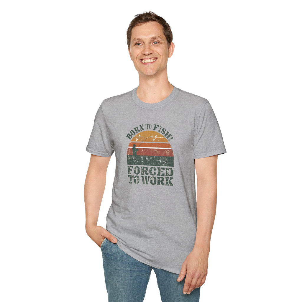 Unisex Softstyle T-Shirt, born to fish