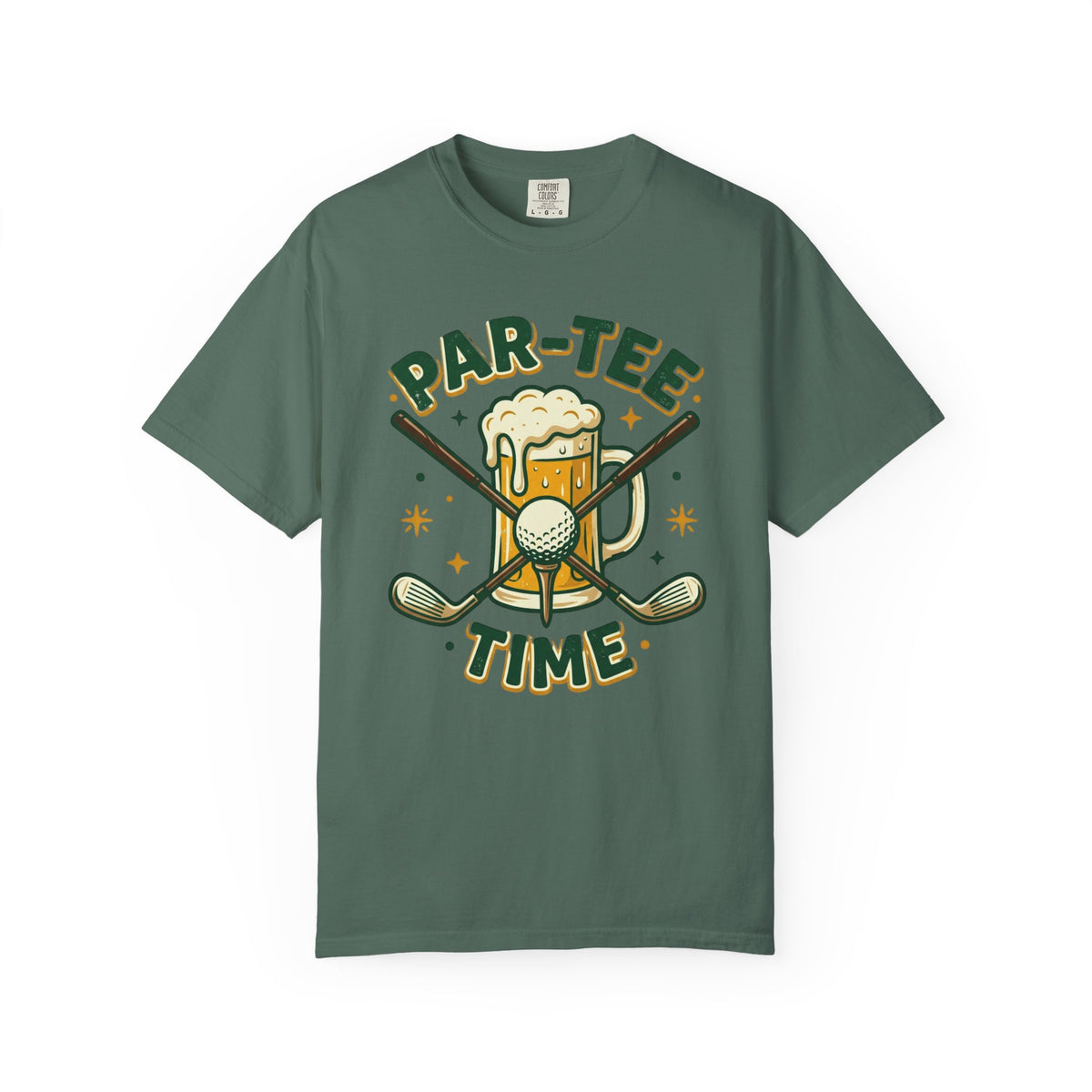 Unisex Garment-Dyed T-shirt, unny Par-Tee Time Golf Beer Shirt, Golf Lover Gift, Drinking and Golfing T-Shirt