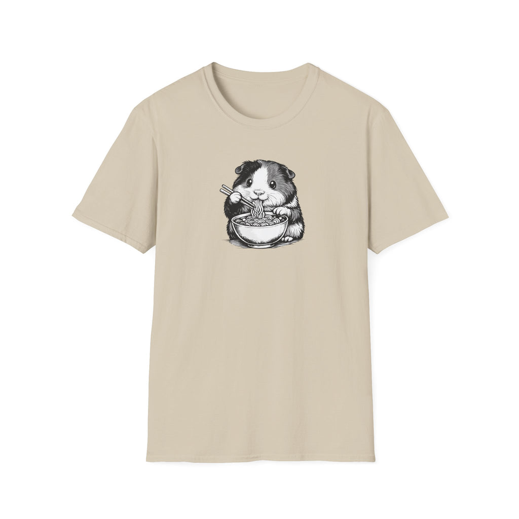 Unisex Softstyle T-Shirt, guinea pig eating ramen