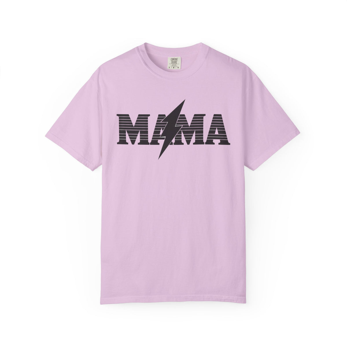 Unisex Garment-Dyed T-shirt, Mama Lightning Bolt Shirt, Minimalist Mama Tee, Trendy Mom Shirt