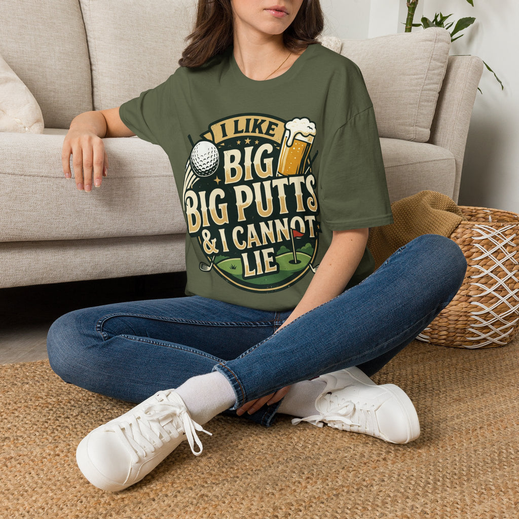 Unisex Softstyle T-Shirt, Funny Big Putts Golf Shirt, Beer and Golf Humor Tee, Novelty Golfer Gift