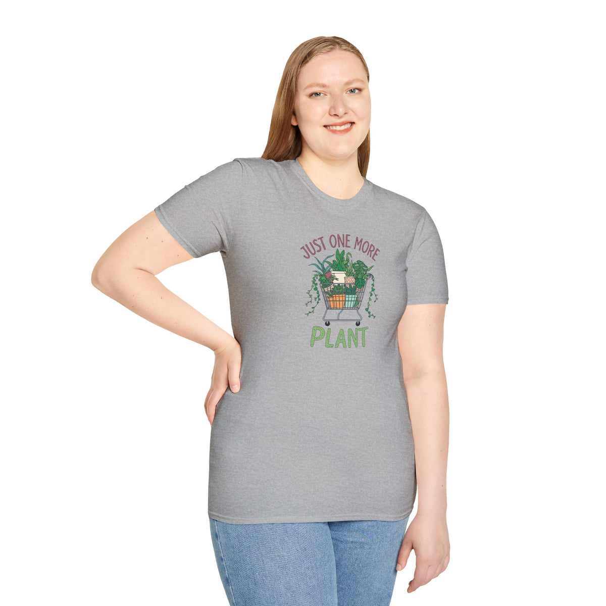Unisex Softstyle T-Shirt, Just One More Plant Shirt, Plant Addiction Tee, Funny Garden Shirt, Plant Mom Gift, Spring Plant Lover T-Shirt