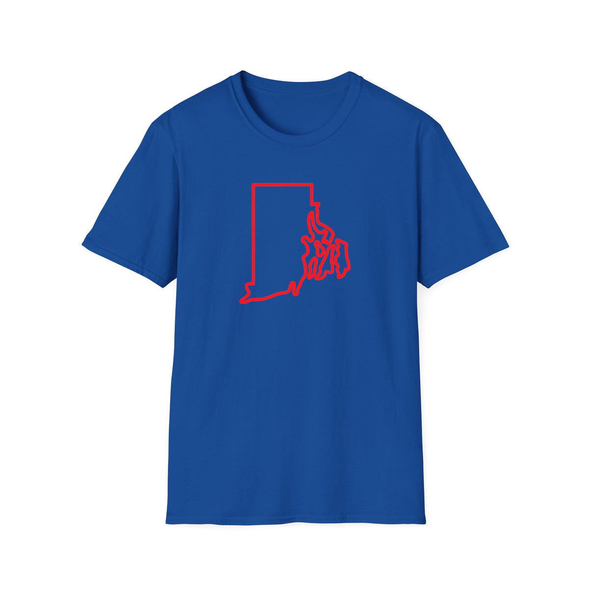 Unisex Softstyle T-Shirt, map of Rhode Island