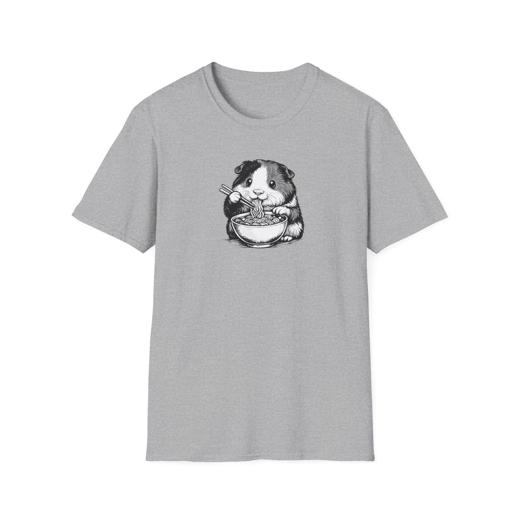 Unisex Softstyle T-Shirt, guinea pig eating ramen