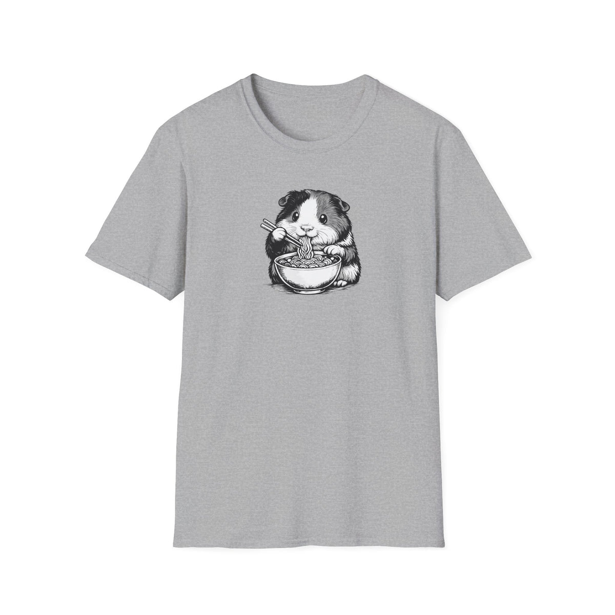 Unisex Softstyle T-Shirt, guinea pig eating ramen