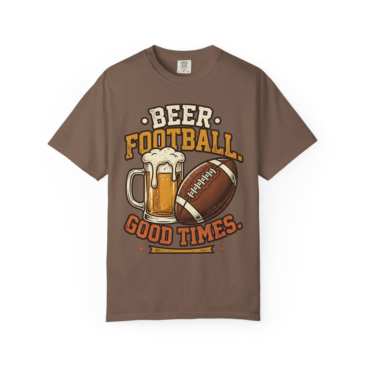 Unisex Garment-Dyed T-shirt,Beer Football Good Times Shirt, Funny Football Beer Tee, Game Day Drinking Shirt, Vintage Tailgate Shirt, Football Fan Gift