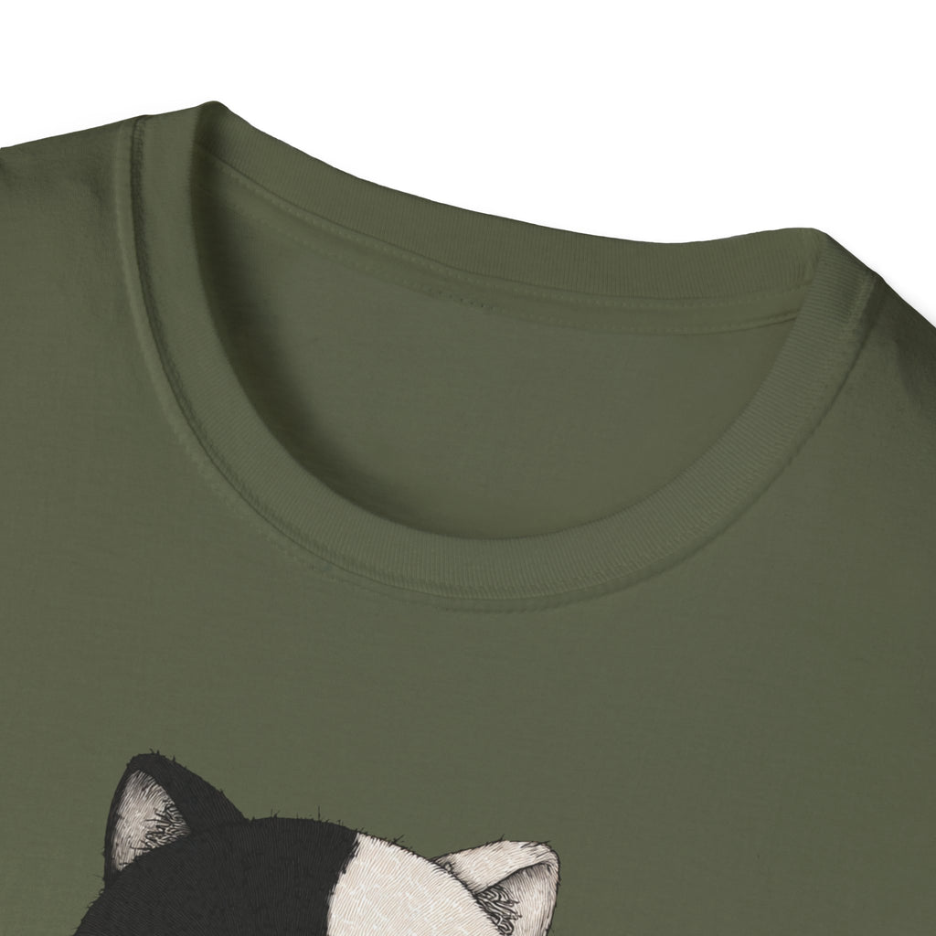Unisex Softstyle T-Shirt, Cat eating Ramen