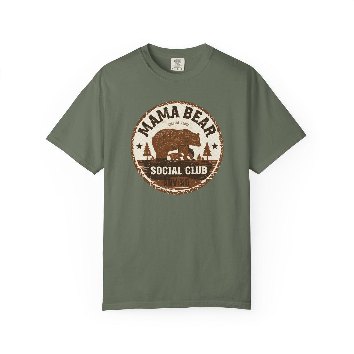 Unisex Garment-Dyed T-shirt, Mama Bear Social Club Shirt, Mama Bear Tee, Cute Mom Gift
