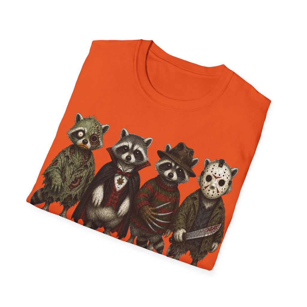 Unisex Softstyle T-Shirt, raccoon halloween