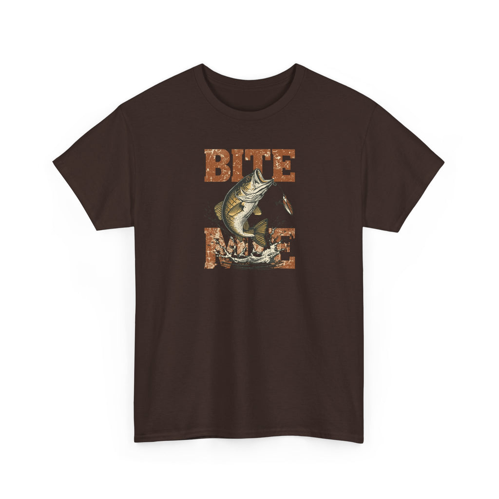 Unisex Heavy Cotton Tee, bass fishing, bite me shirt