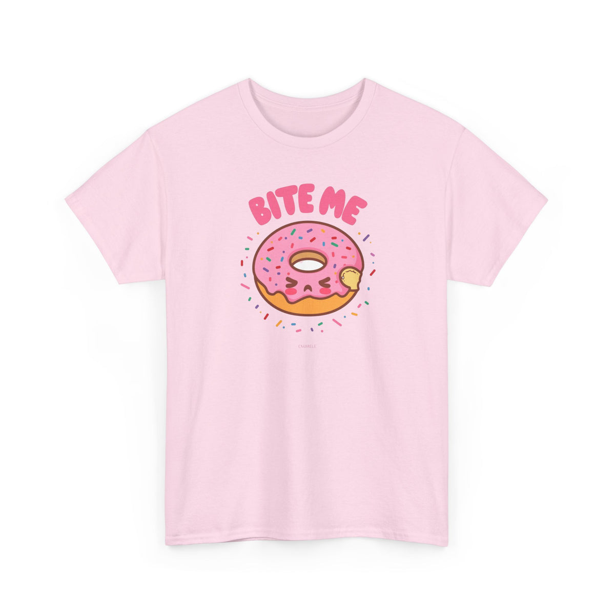 Unisex Heavy Cotton Tee,Bite Me Donut Shirt, Funny Food Tee, Cute Kawaii Donut T-Shirt, Sweet Humor Shirt, Bakery Lover Gift
