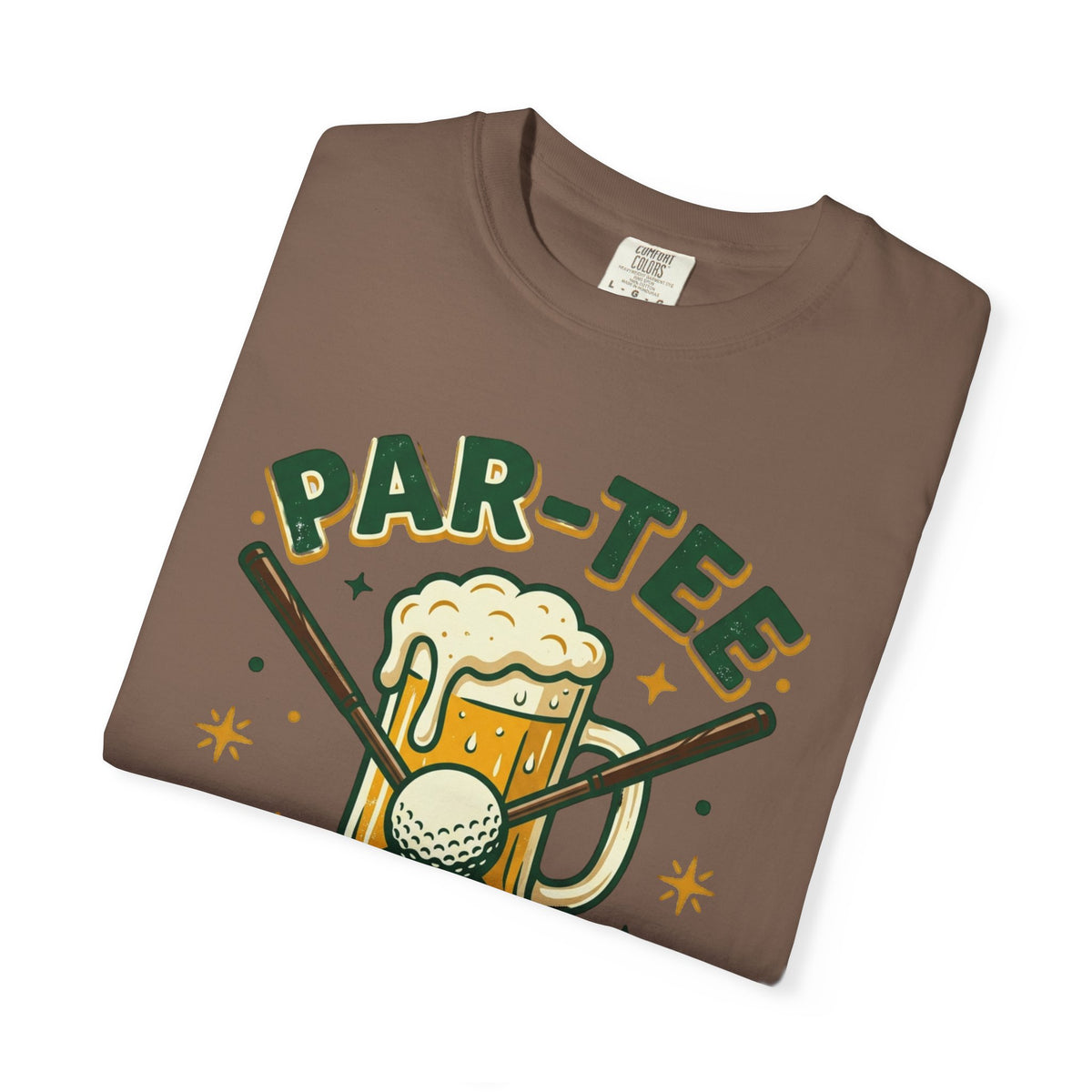 Unisex Garment-Dyed T-shirt, unny Par-Tee Time Golf Beer Shirt, Golf Lover Gift, Drinking and Golfing T-Shirt