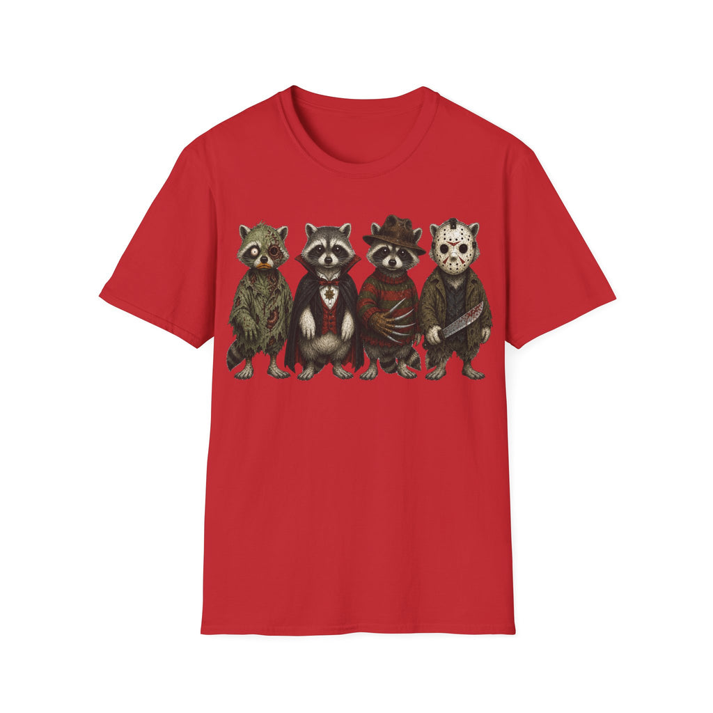 Unisex Softstyle T-Shirt, raccoon halloween