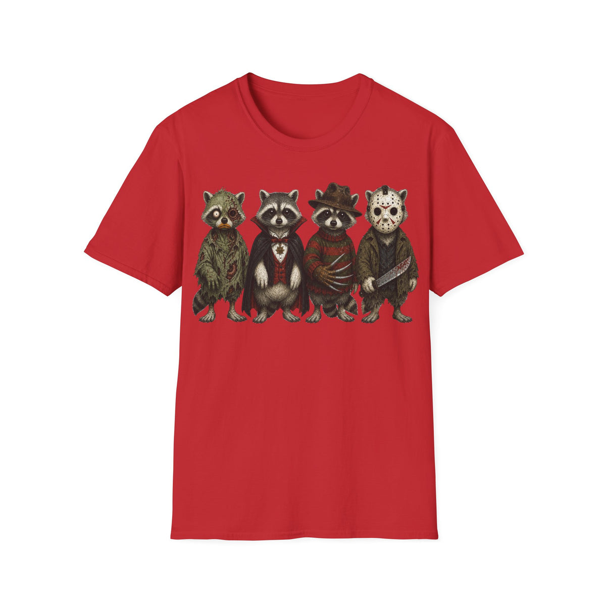 Unisex Softstyle T-Shirt, raccoon halloween