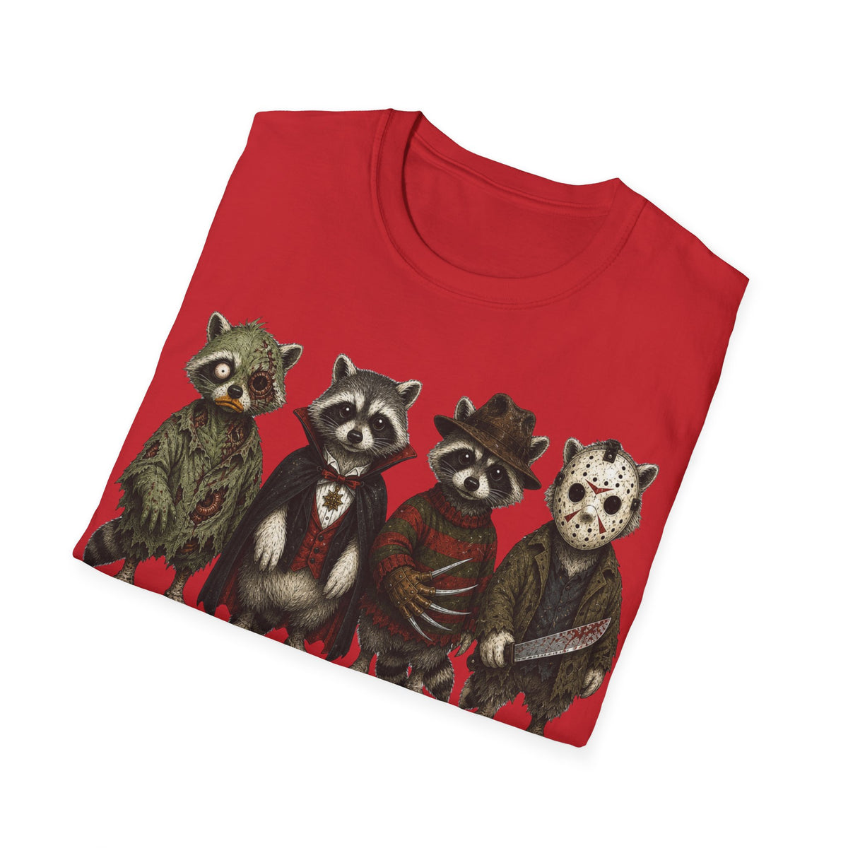 Unisex Softstyle T-Shirt, raccoon halloween