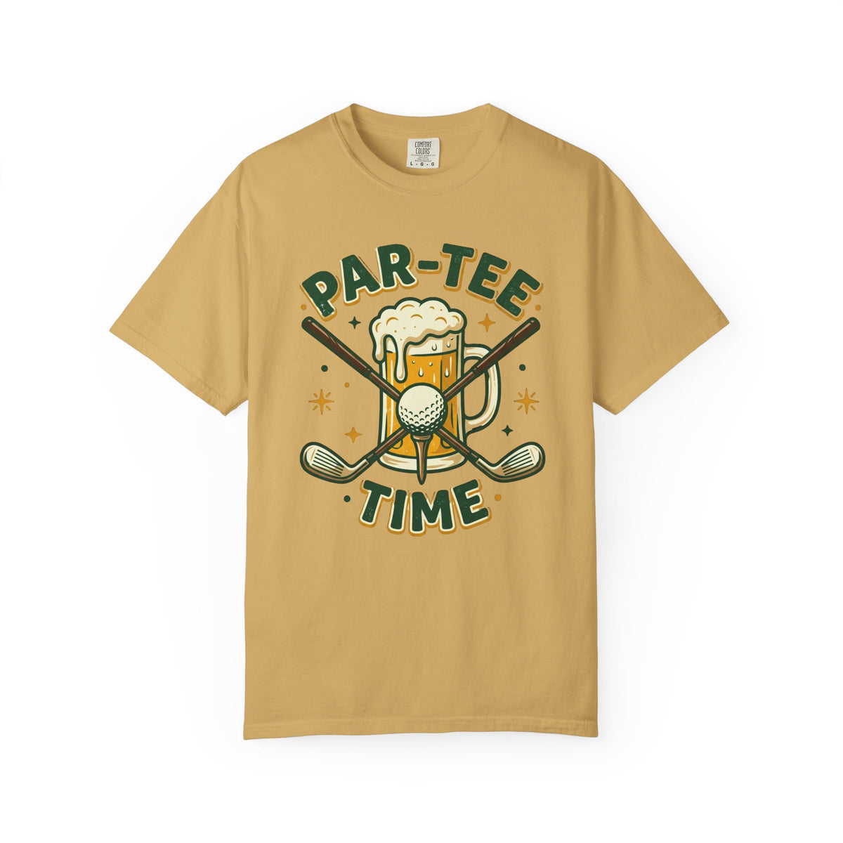 Unisex Garment-Dyed T-shirt, unny Par-Tee Time Golf Beer Shirt, Golf Lover Gift, Drinking and Golfing T-Shirt