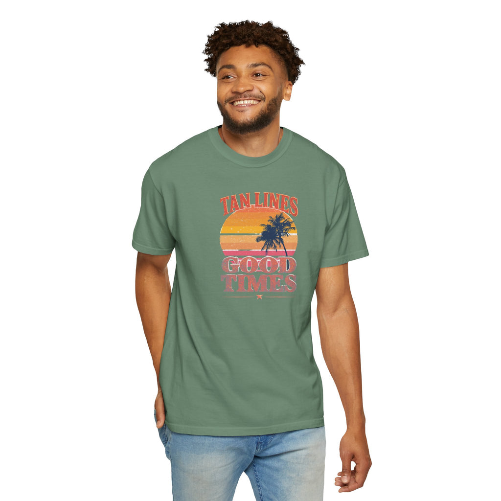 Unisex Garment-Dyed T-shirt, tan lines good times