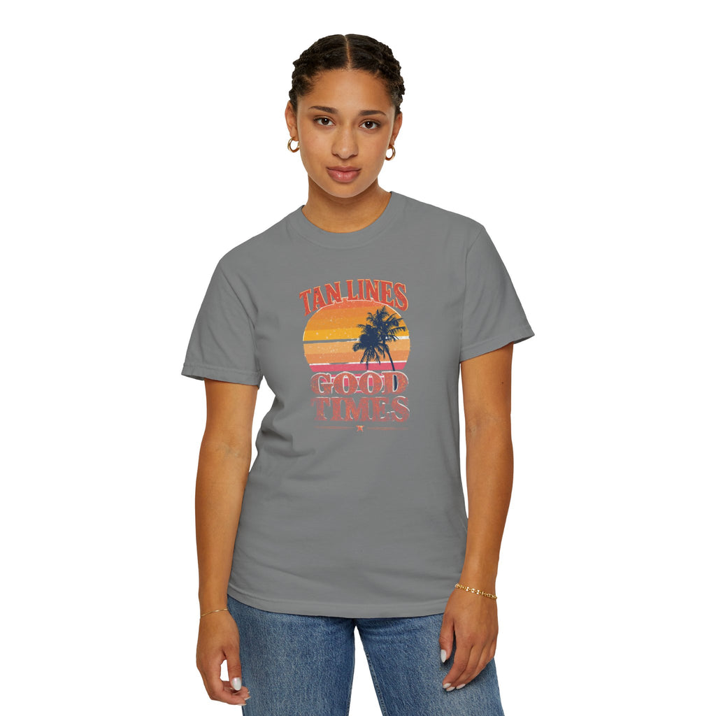 Unisex Garment-Dyed T-shirt, tan lines good times
