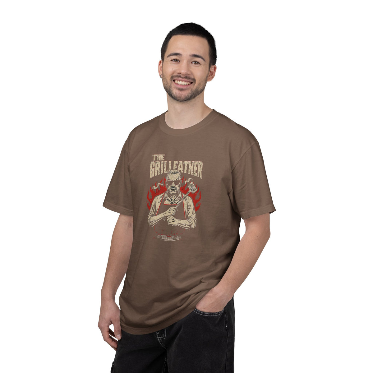 Unisex Garment-Dyed T-shirt,The Grillfather Funny BBQ Dad Shirt, Father’s Day Gift For Dad, Grill Master BBQ Shirt