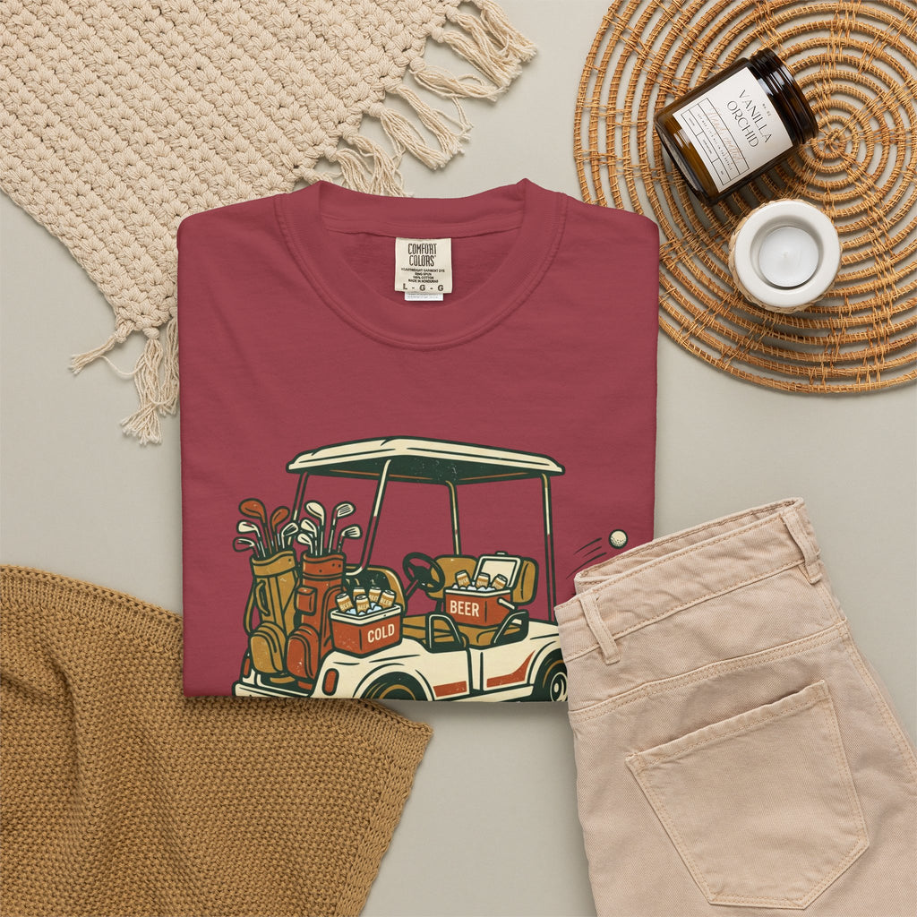 Unisex Garment-Dyed T-shirt, Funny Golf Cart Beer Shirt, My Own Cart My Own Beer, Golfer Gift T-Shirt