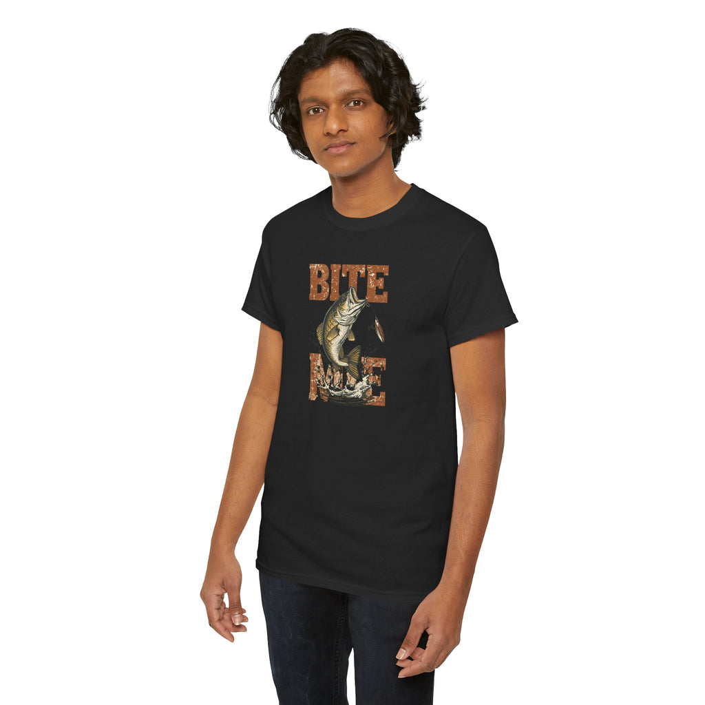 Unisex Heavy Cotton Tee, bass fishing, bite me shirt