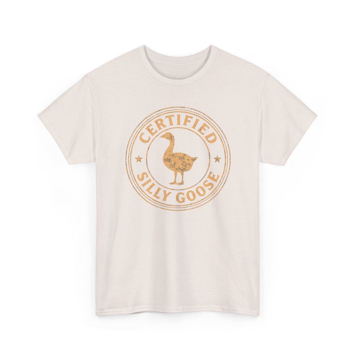Unisex Heavy Cotton Tee, Certified Silly Goose Shirt, Funny Badge Tee, Goose Humor Shirt, Retro Stamp Design Shirt, Gift Idea