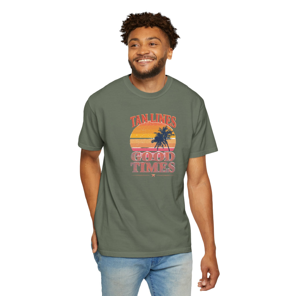 Unisex Garment-Dyed T-shirt, tan lines good times