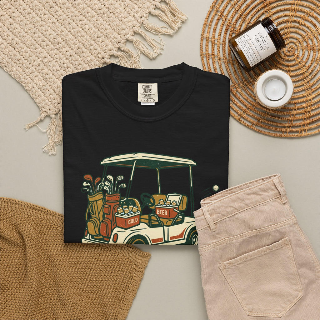 Unisex Garment-Dyed T-shirt, Funny Golf Cart Beer Shirt, My Own Cart My Own Beer, Golfer Gift T-Shirt