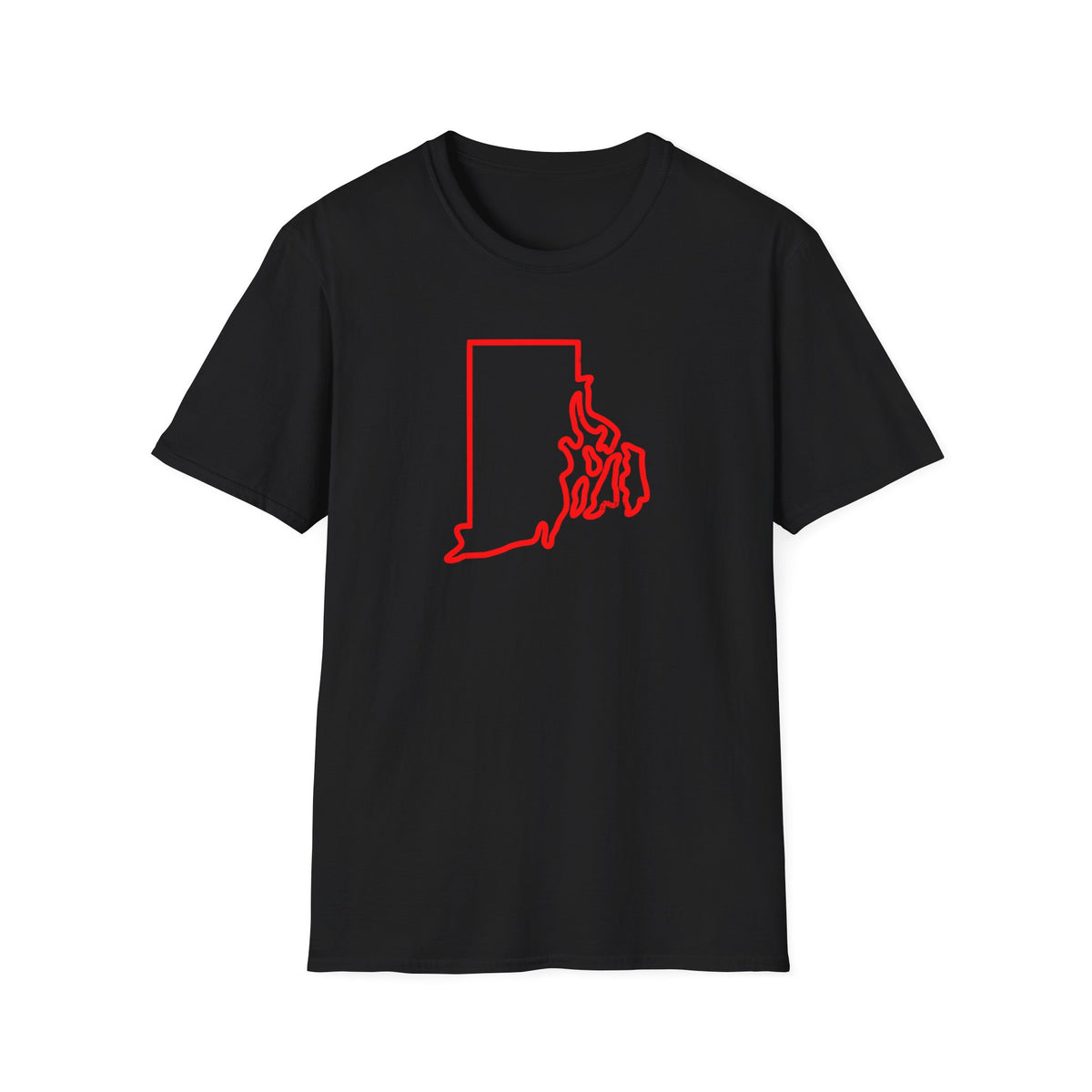 Unisex Softstyle T-Shirt, map of Rhode Island