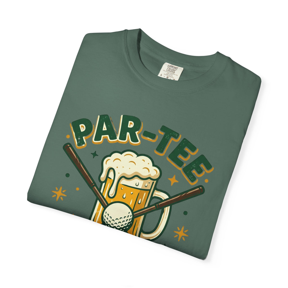 Unisex Garment-Dyed T-shirt, unny Par-Tee Time Golf Beer Shirt, Golf Lover Gift, Drinking and Golfing T-Shirt