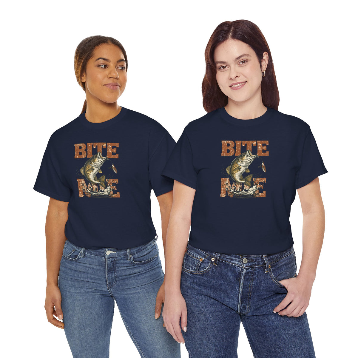 Unisex Heavy Cotton Tee, bass fishing, bite me shirt
