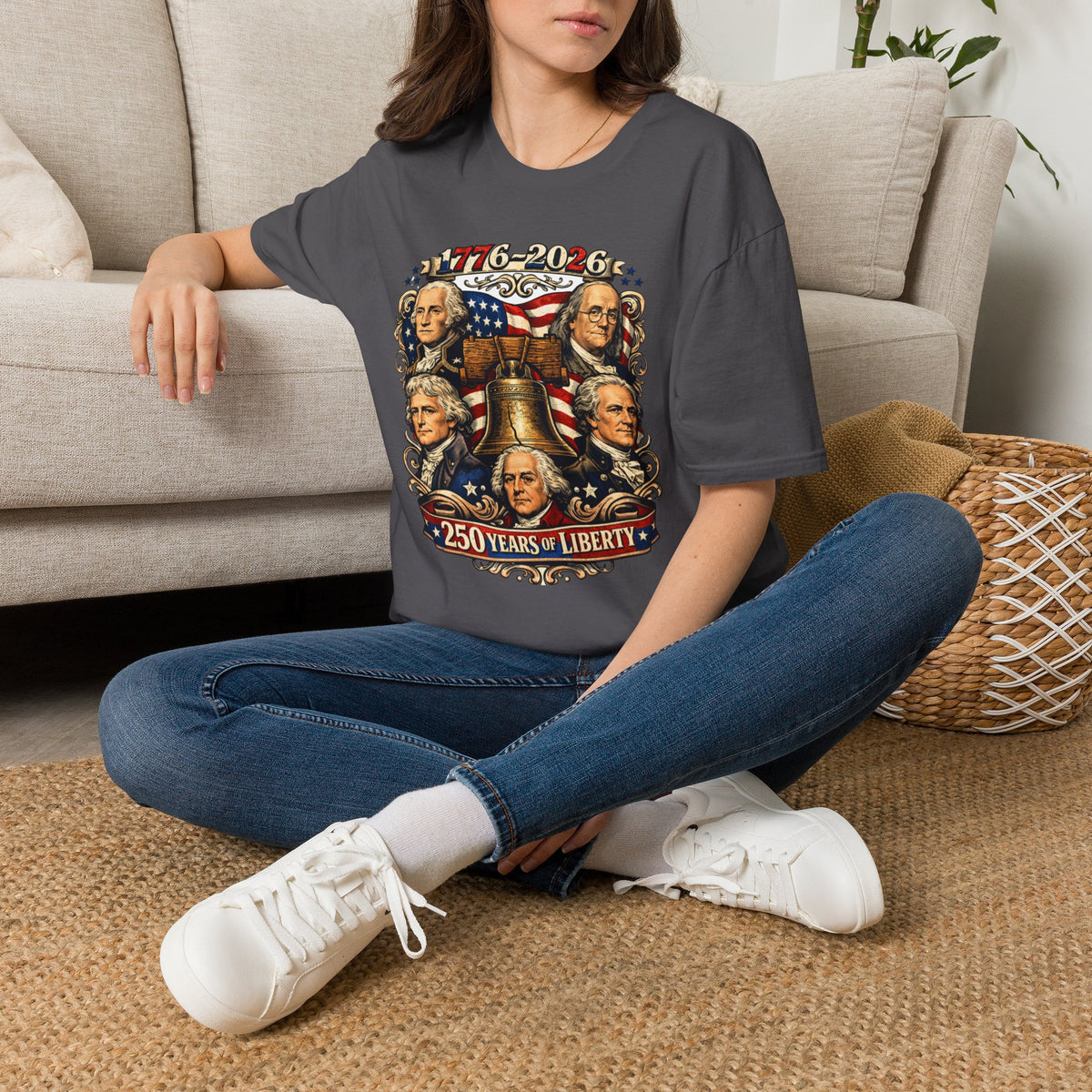 Unisex Softstyle T-Shirt, 250 Years of Liberty Shirt, Founding Fathers Tee, America 1776 2026 Patriotic T-Shirt