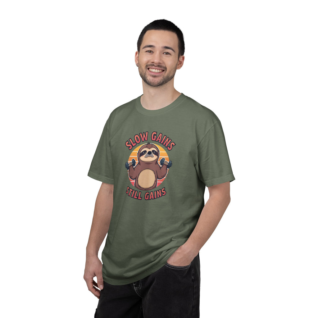 Unisex Garment-Dyed T-shirt, sloth workout
