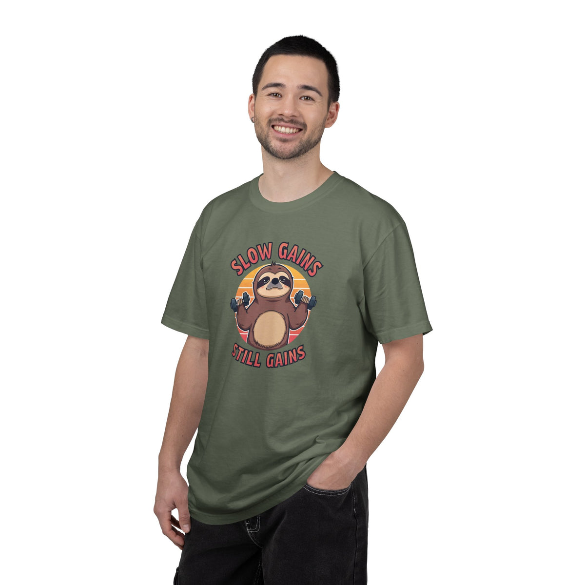 Unisex Garment-Dyed T-shirt, sloth workout