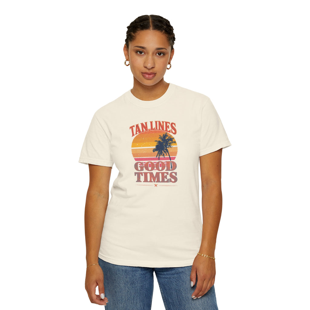Unisex Garment-Dyed T-shirt, tan lines good times