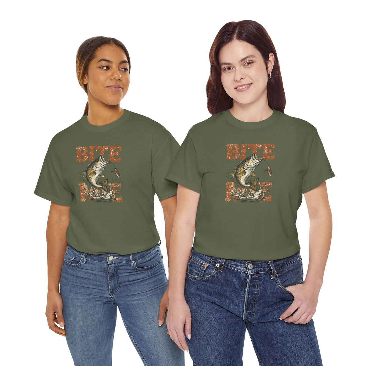 Unisex Heavy Cotton Tee, bass fishing, bite me shirt