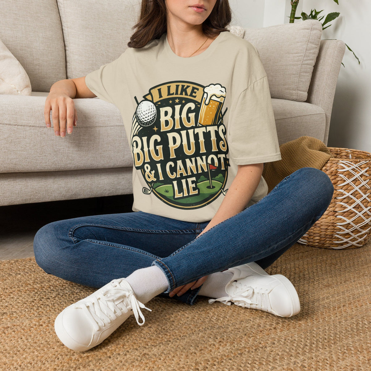 Unisex Softstyle T-Shirt, Funny Big Putts Golf Shirt, Beer and Golf Humor Tee, Novelty Golfer Gift
