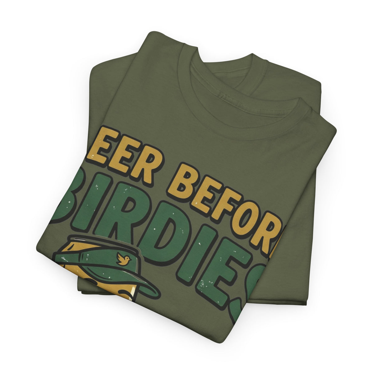 Unisex Heavy Cotton Tee, Beer Before Birdies Shirt, Funny Golfing T-Shirt, Beer Lover Gift for Golfers